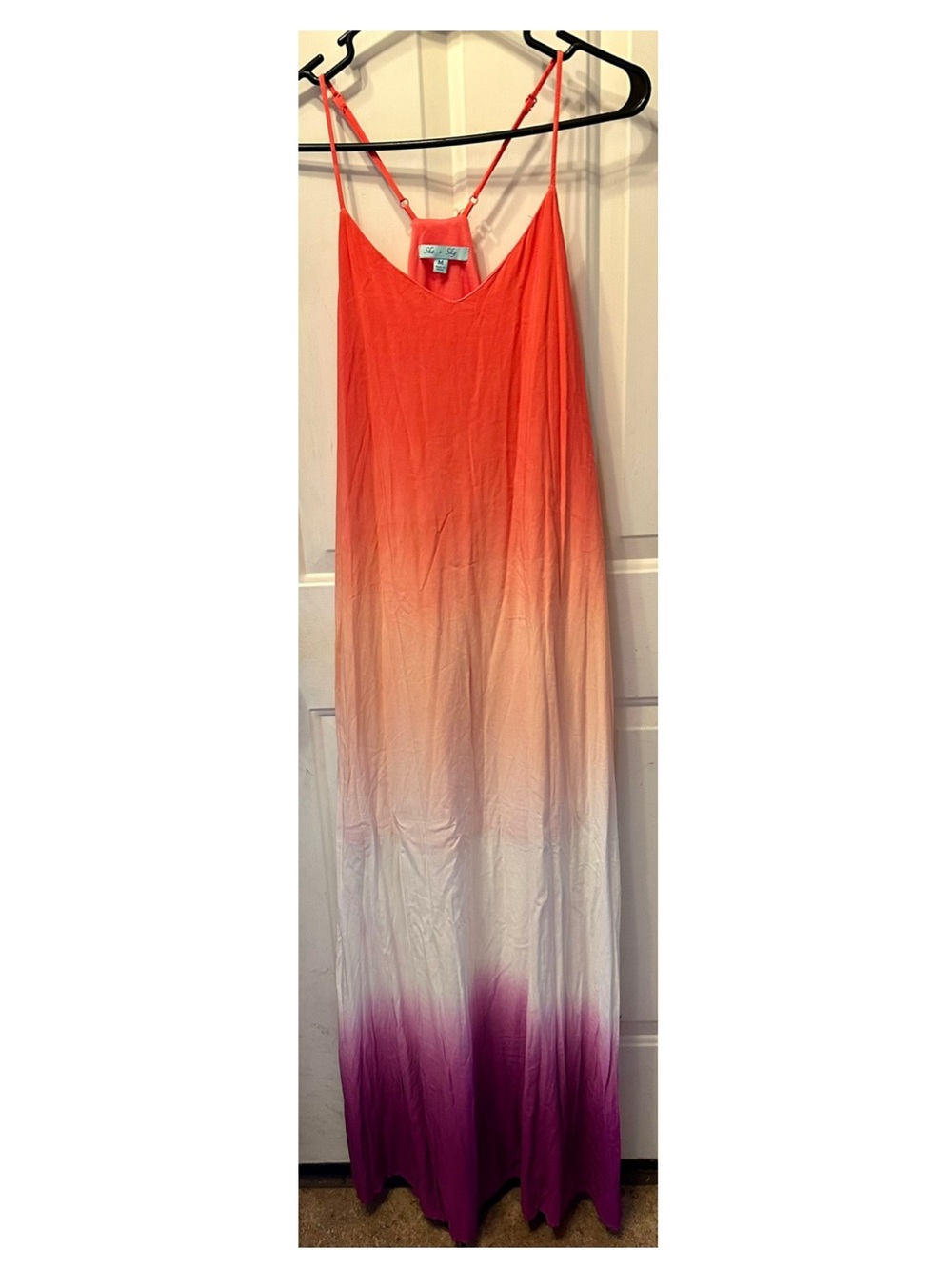 She + Sky Coral and Fuchsia Ombré Maxi Dress